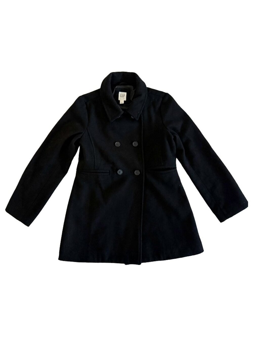 GAP Kids‎ Classic Black Wool Winter Coat – Size L